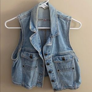Vintage jean jacket vest